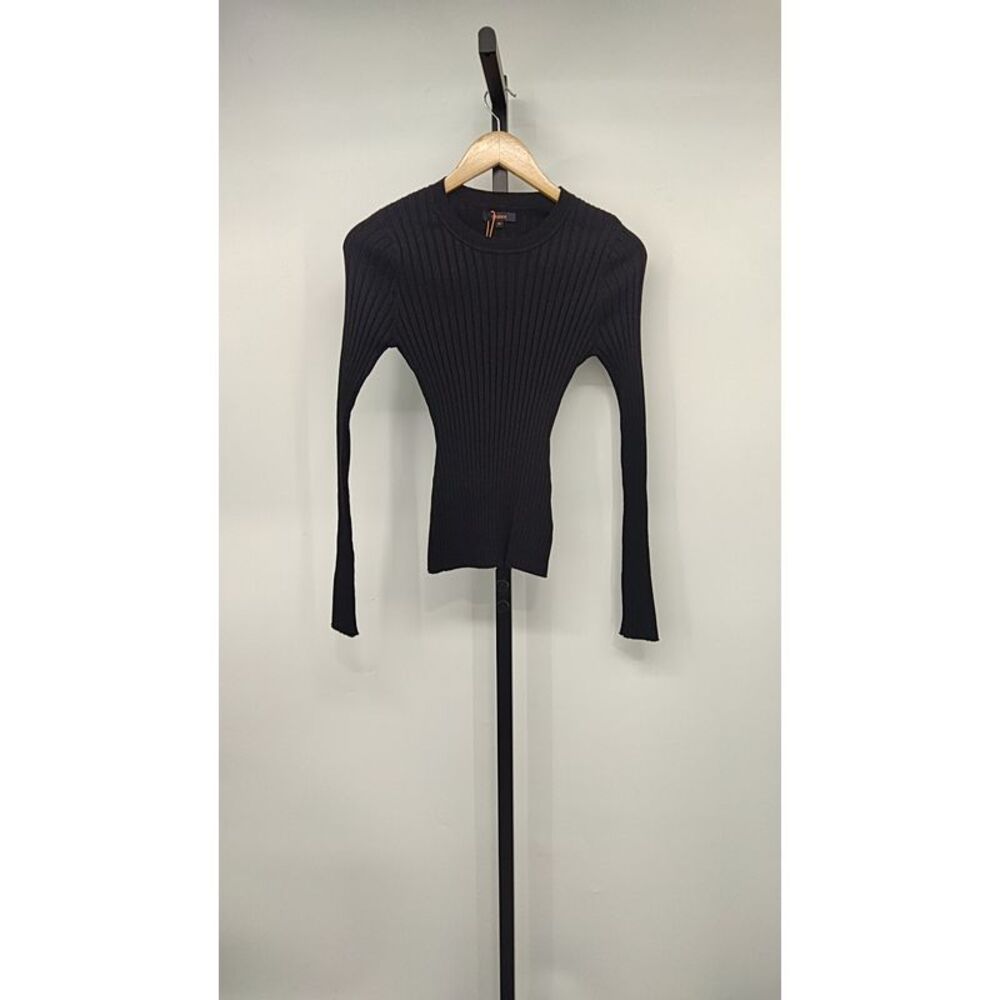 Quince Black Ribbed Knit Women's Sweater